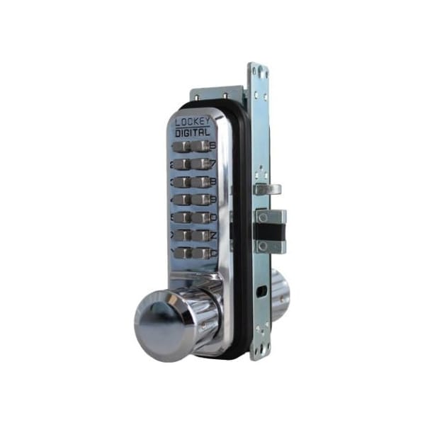 Mechanical Keyless Narrow Stile Passage Knob Lock Double Combination Bright Chrome